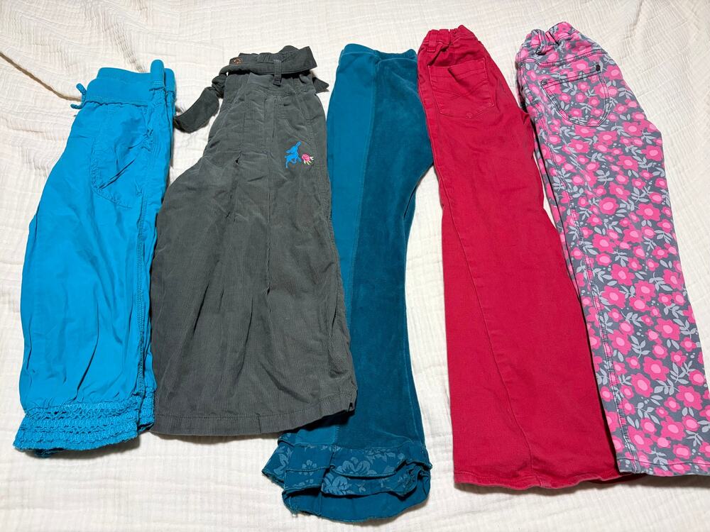Girls Pants Lot 5 Naartjie Oilly GapKids Size 6 Teal Floral Corduroy